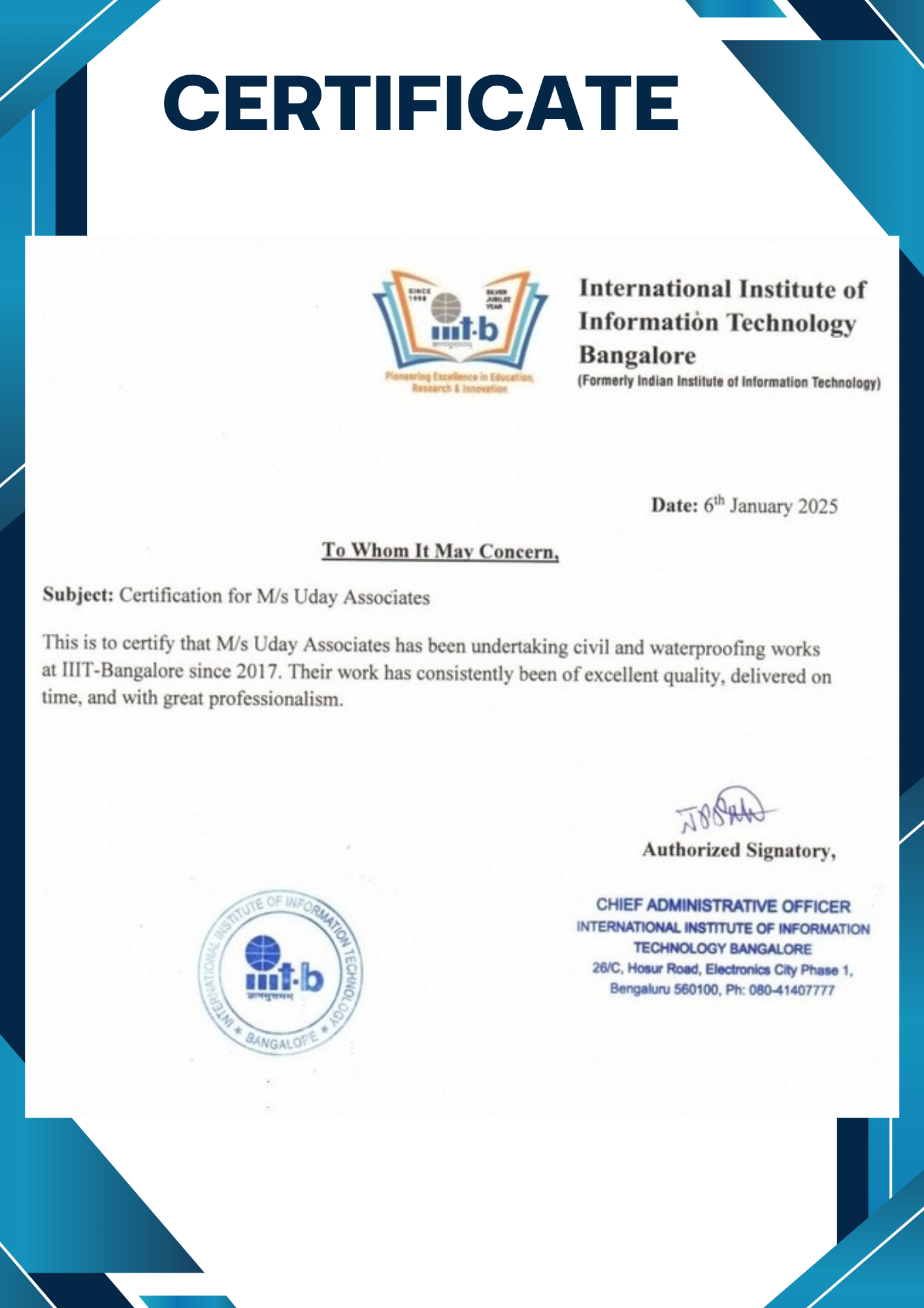 certificate